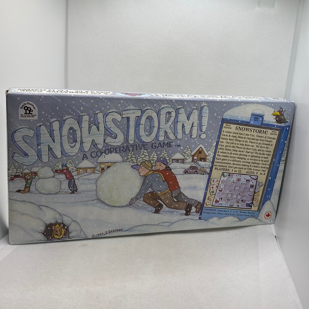 Snowstorm! Board Game: A Co-operative Game by Family Pastimes 1994 Complete